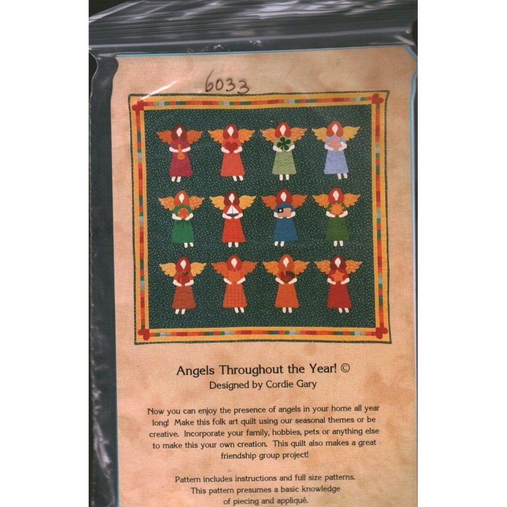 Angels Throughout the Year Quilt Pattern Cordie Gary Jukebox Folk Art Applique